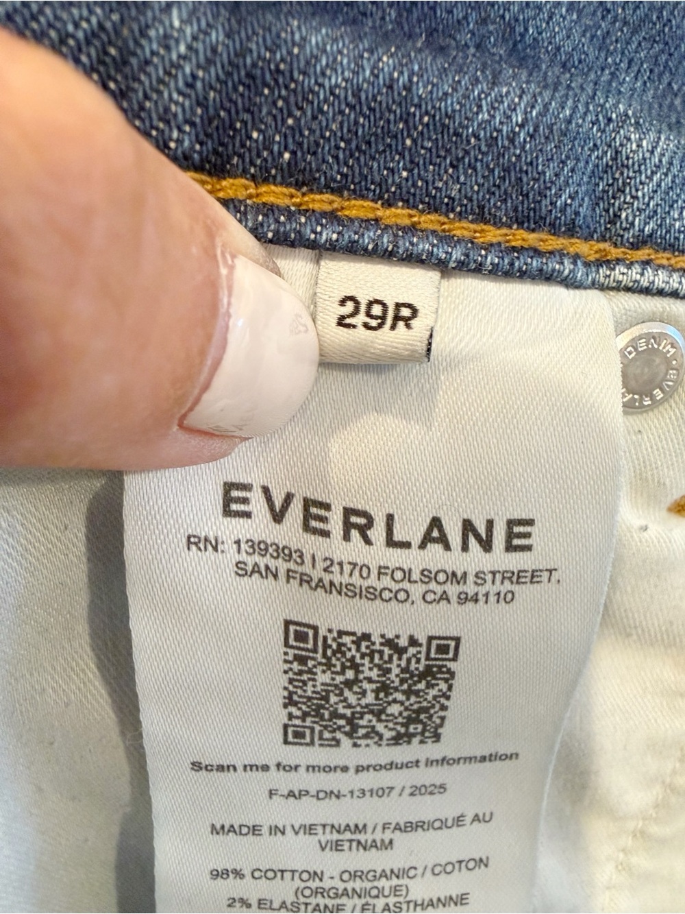 EVERLANE The Way-High Jean Straight Leg 27” inseam Medium Wash size 29 - Picture 5 of 8